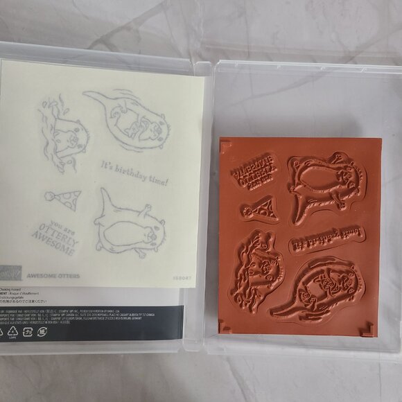 Stampin Up Awesome Otters - Party Puffins - Thanks A Bunch - Lot of 3 Stamp Sets - Picture 7 of 7